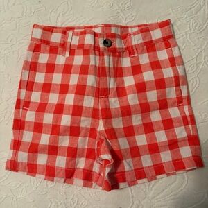 Janie and Jack 18-24m bright red and White Checkered Shorts